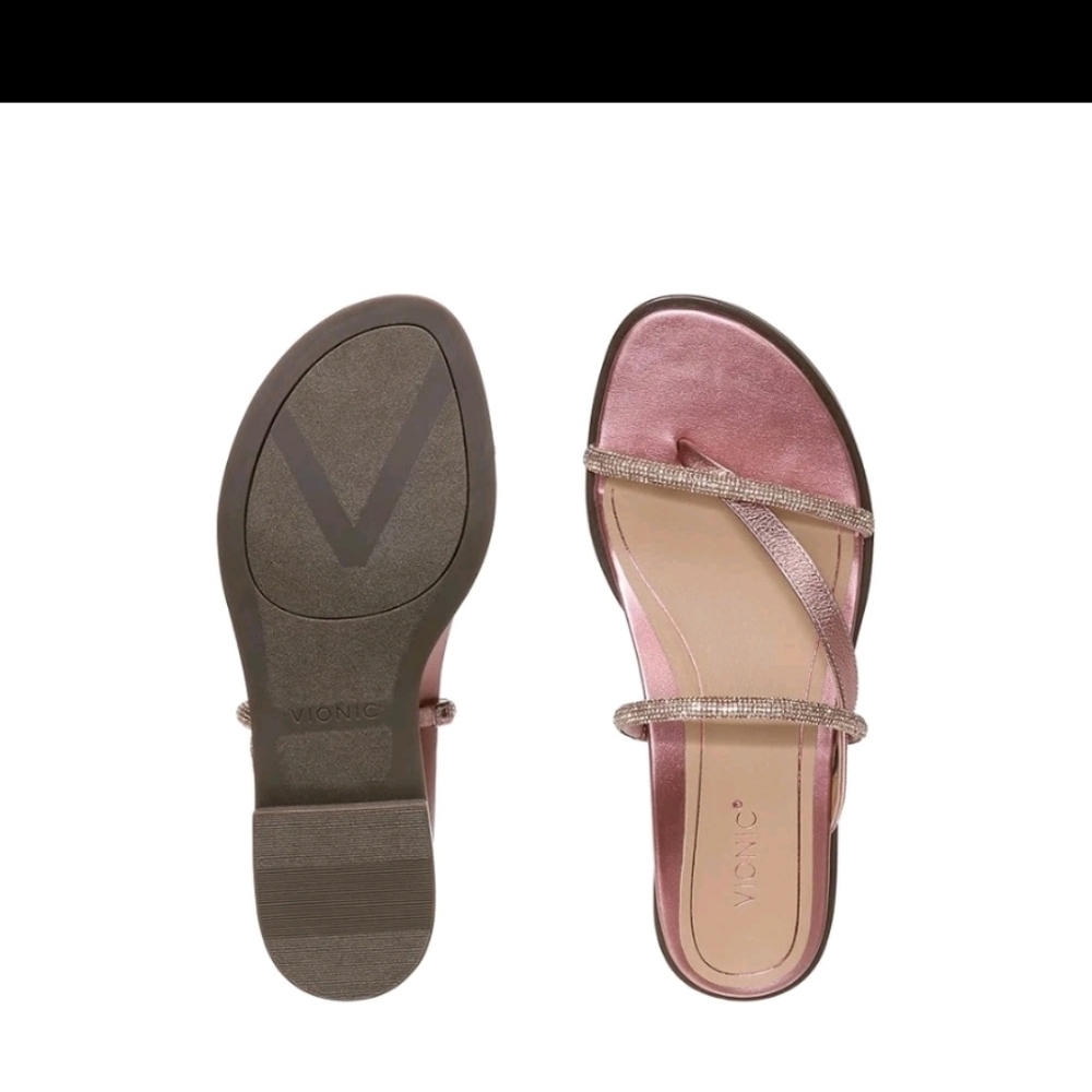 Vionic Women's Citrine Prism Supportive Strappy Sandal - Met Rose Gold - Picture 3 of 7